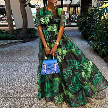 Boho Style Printed Vintage Maxi Dress