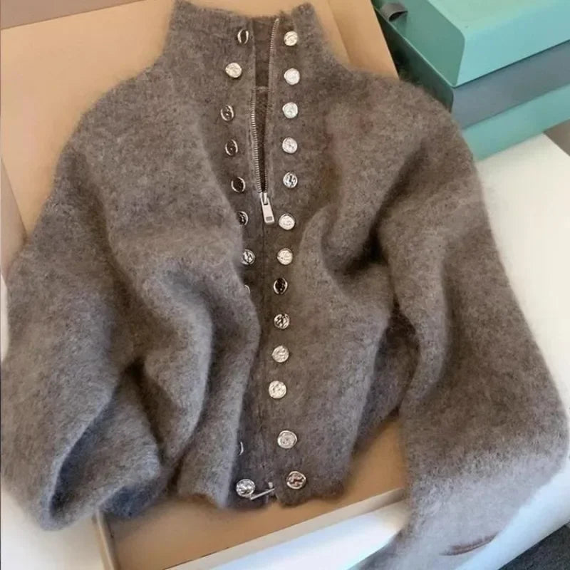 Double Breasted Sweater Coat Women