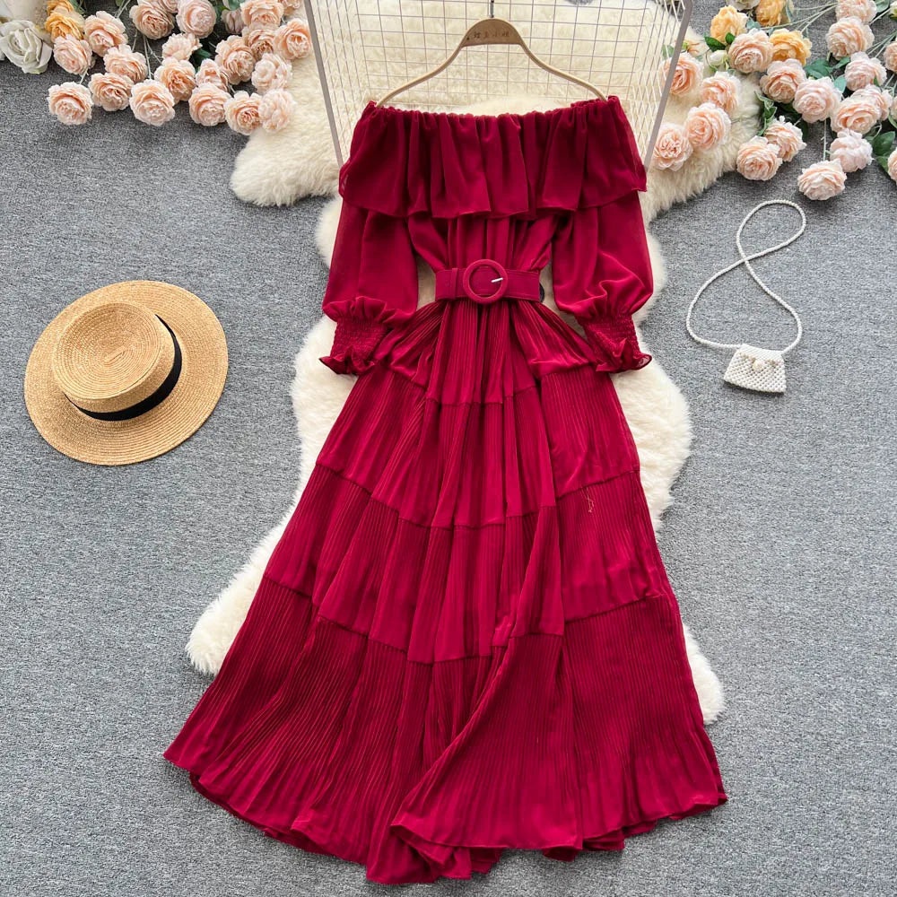 Vintage Pleated Chic Summer Dress