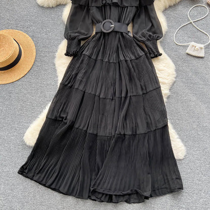 Vintage Pleated Chic Summer Dress