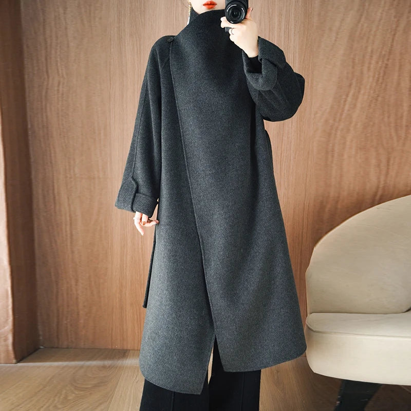 Long Woolen Women's Coat