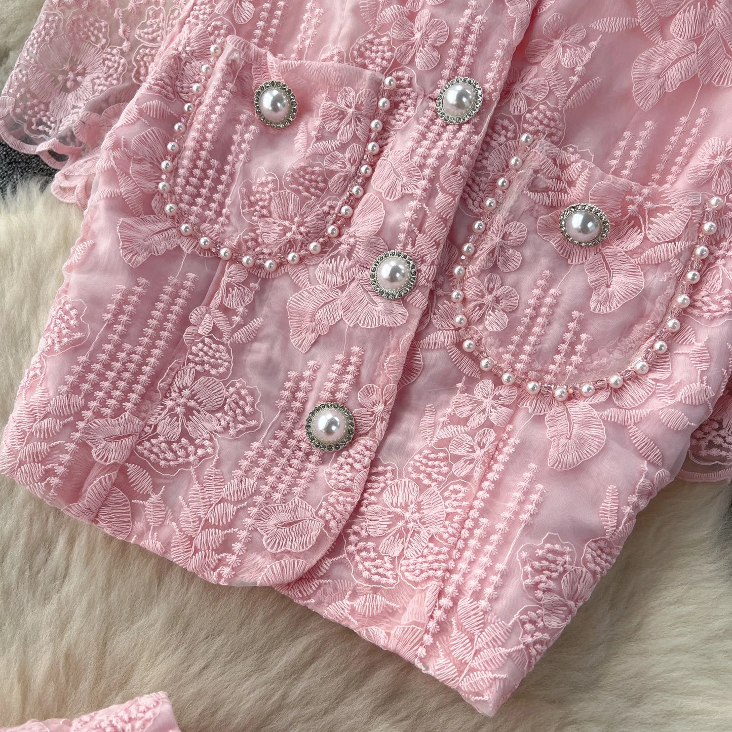 Summer Korean Two-Piece Lace Set