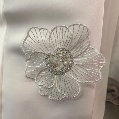 3D Floral Embroidered Flared Sleeveless Designer Dress