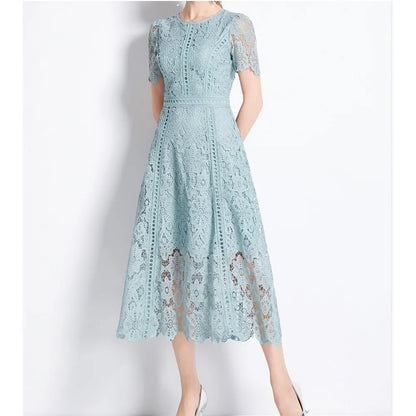 Vintage Lace Hollow-Out A-Line Dress