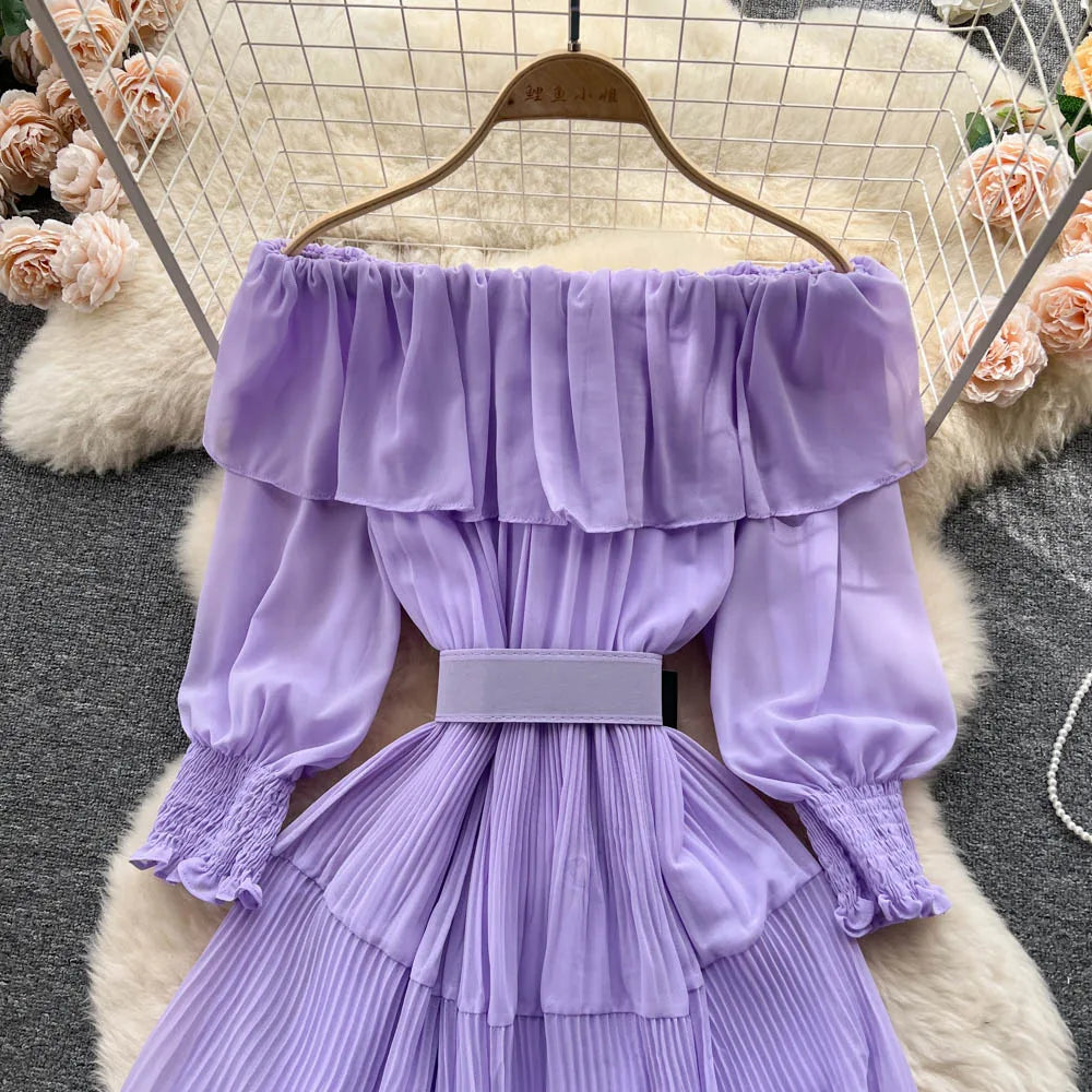 Vintage Pleated Chic Summer Dress