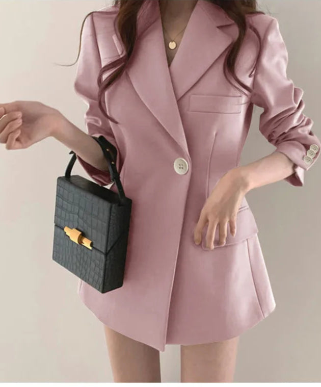 Soft fabric women's blazer coat