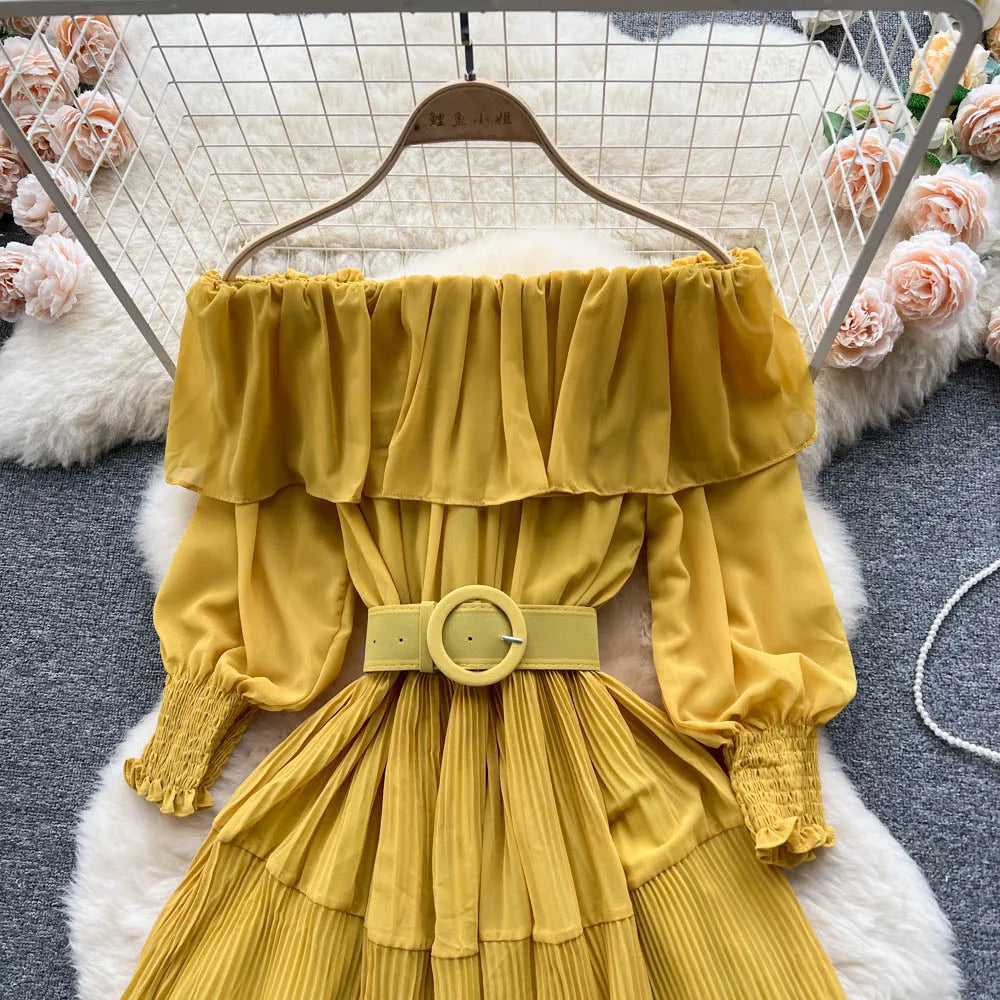 Vintage Pleated Chic Summer Dress