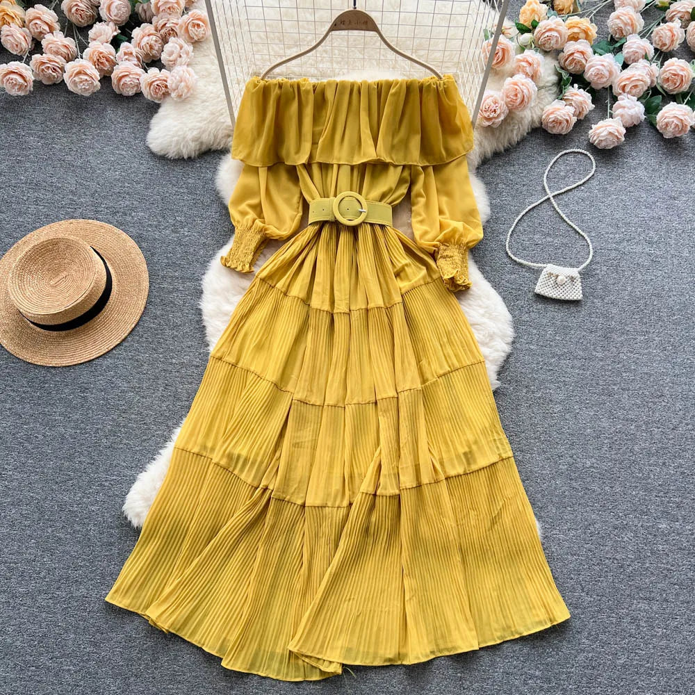 Vintage Pleated Chic Summer Dress