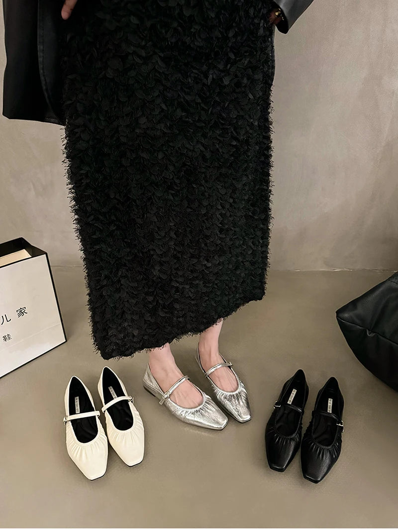 Silver Mary Jane Comfort Shoes