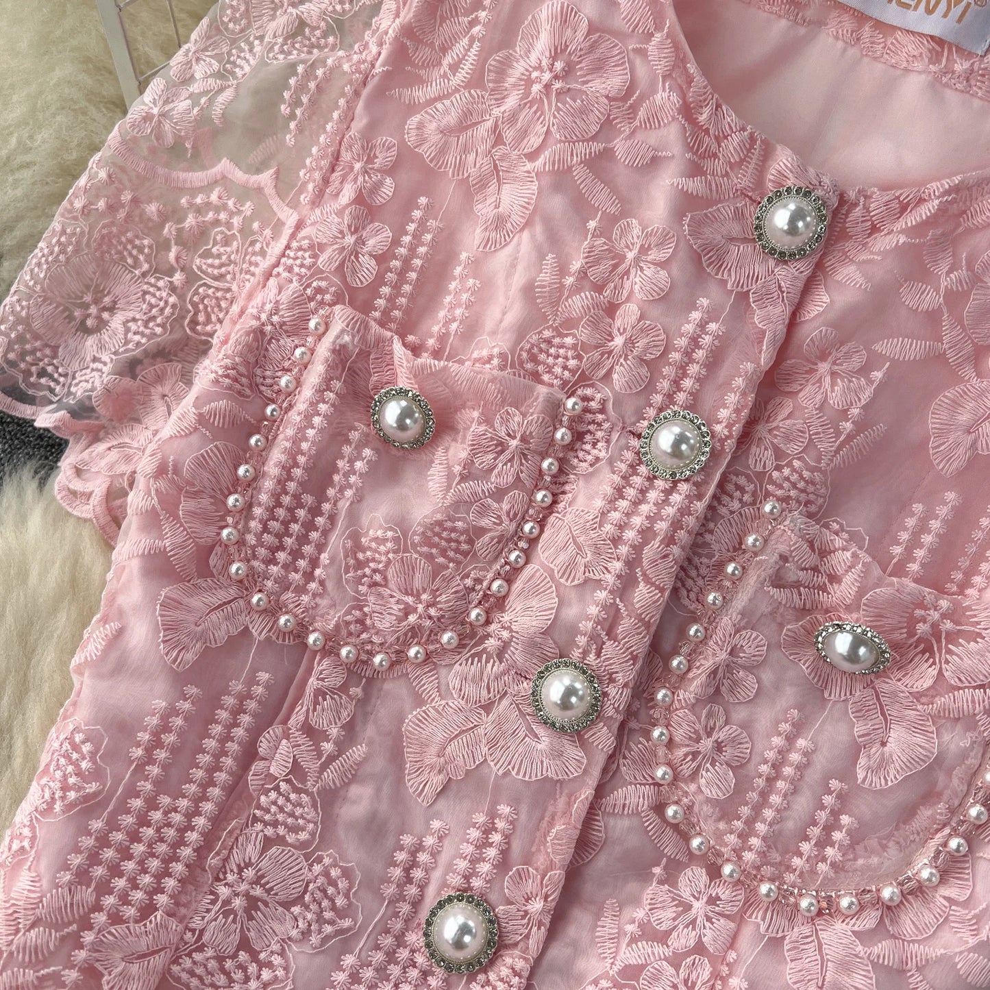 Summer Korean Two-Piece Lace Set