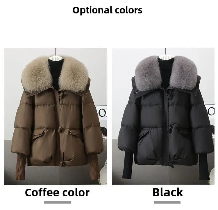 Warm Winter Jacket with Lapel Collar