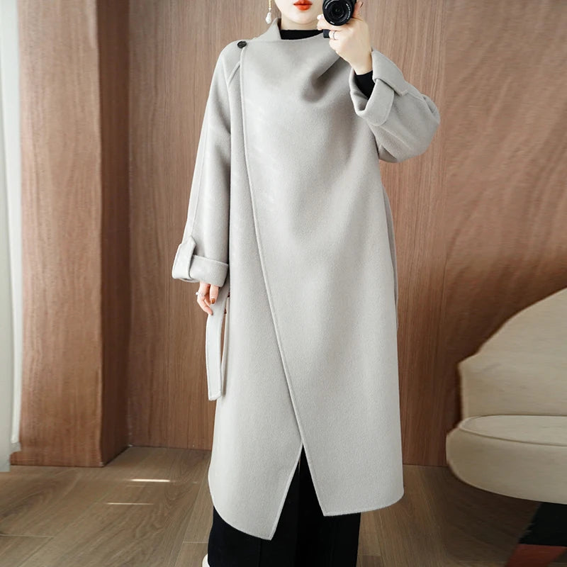 Long Woolen Women's Coat