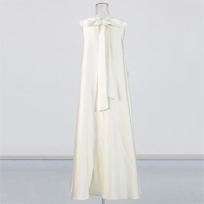 3D Floral Embroidered Flared Sleeveless Designer Dress