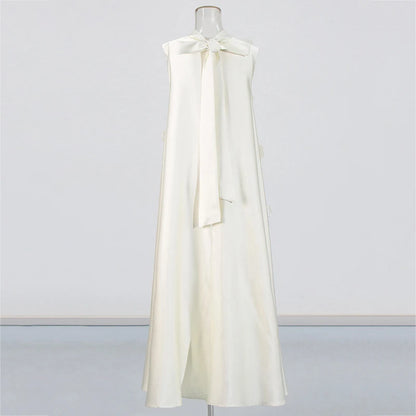 3D Floral Embroidered Flared Sleeveless Designer Dress