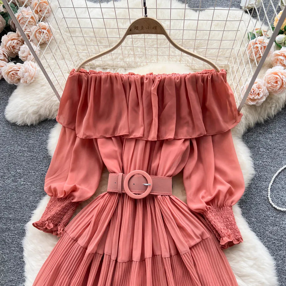 Vintage Pleated Chic Summer Dress