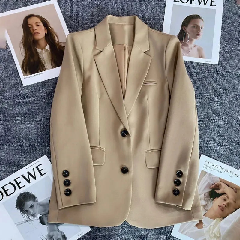 Stylish Women's Single Button Blazer Coat