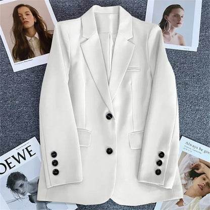 Tailored Women's Blazer with Single Button Detail
