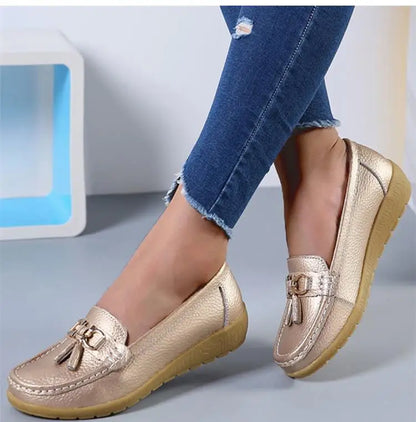 Tassel Design Women Flats in Leather
