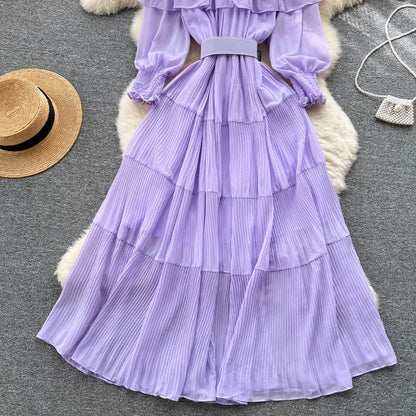 Vintage Pleated Chic Summer Dress