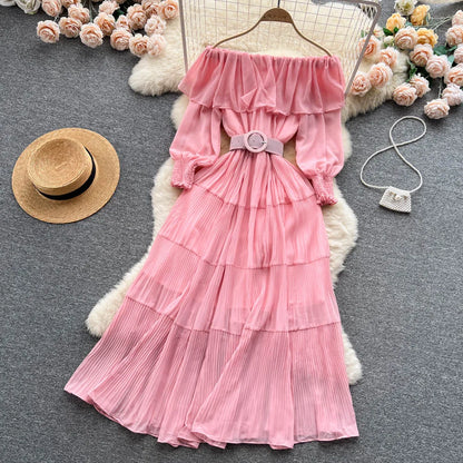 Vintage Pleated Chic Summer Dress