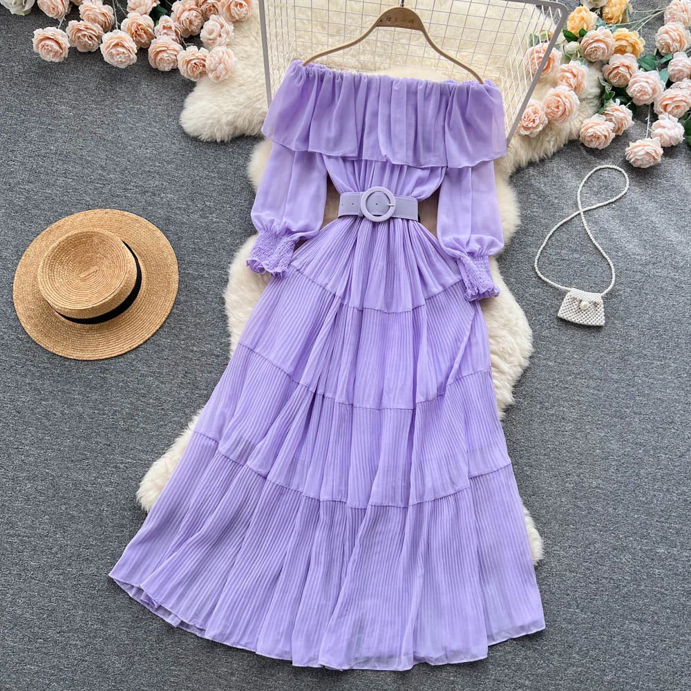 Vintage Pleated Chic Summer Dress