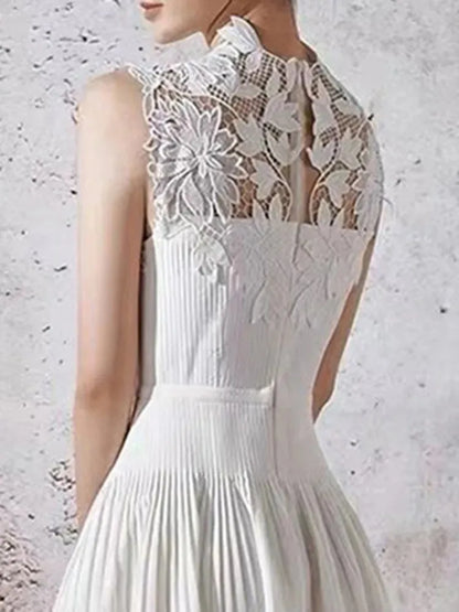 Embroidered Hollow Out Sleeveless Dress