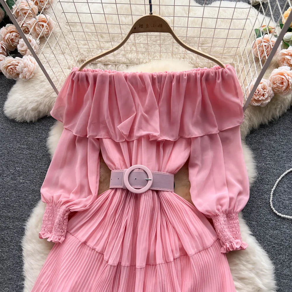 Vintage Pleated Chic Summer Dress