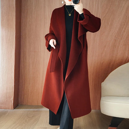 Long Woolen Women's Coat