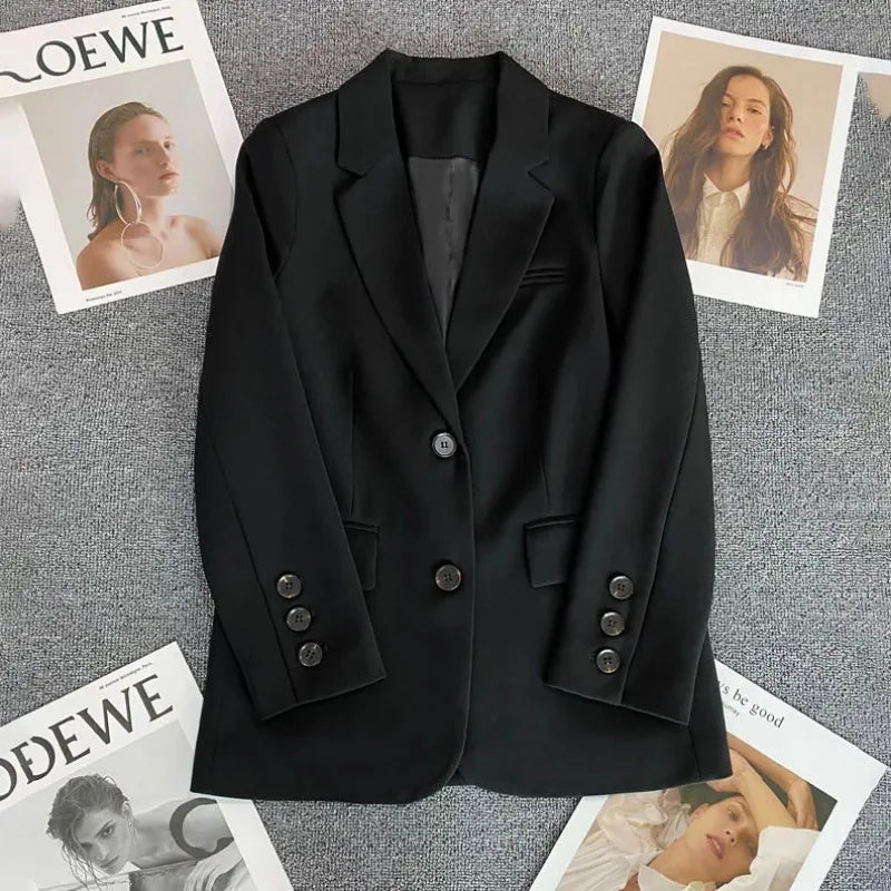 Elegant Women's Blazer Coat with Single Button