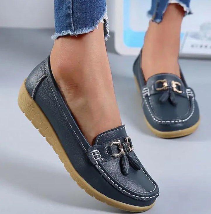 Genuine Leather Wedge Flats for Women
