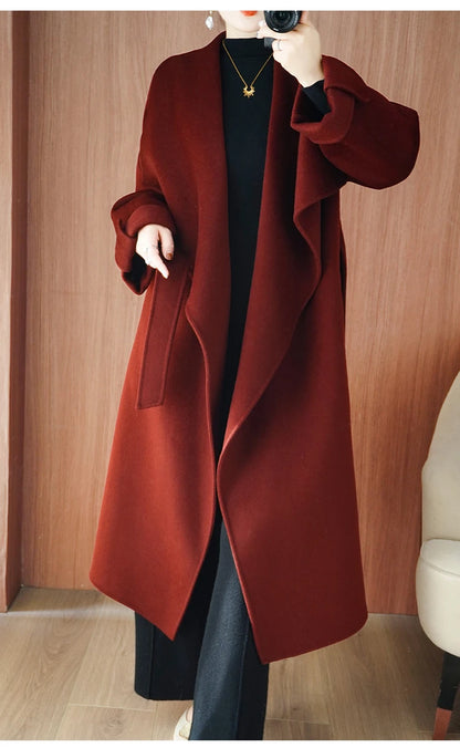 Long Woolen Women's Coat