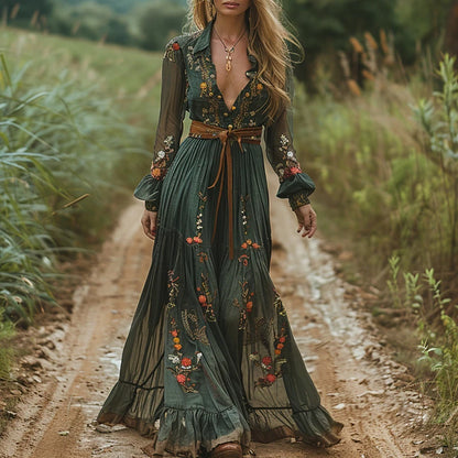 Vintage Bohemian Floral Summer Dress