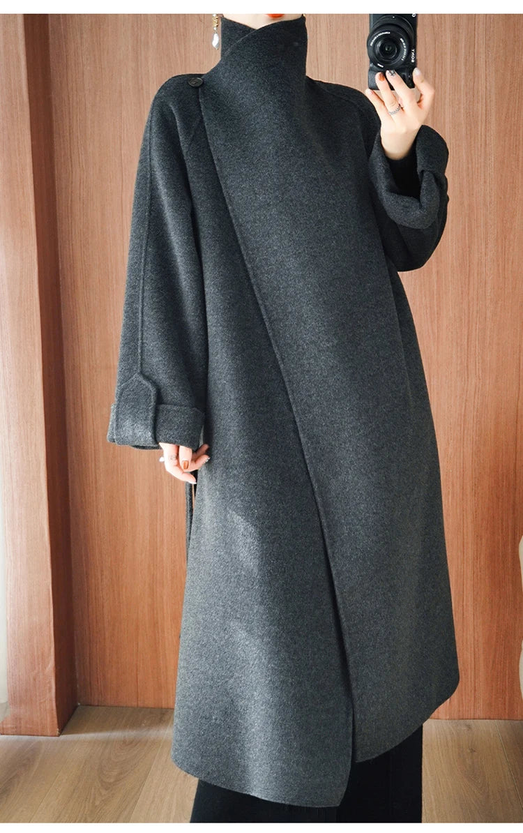 Long Woolen Women's Coat