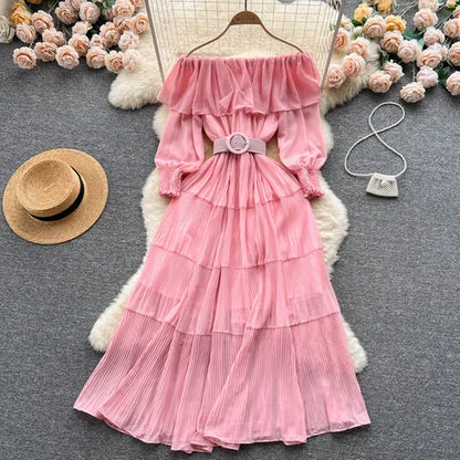 Vintage Pleated Chic Summer Dress