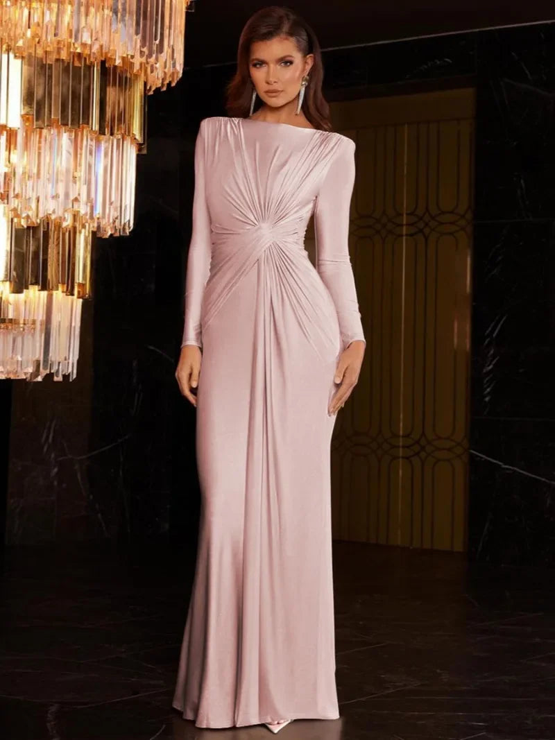 Sophisticated Bodycon pink Evening Dress
