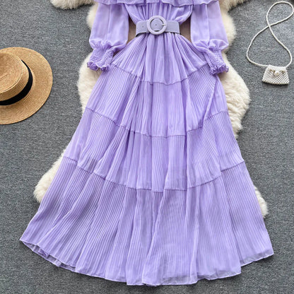 Vintage Pleated Chic Summer Dress