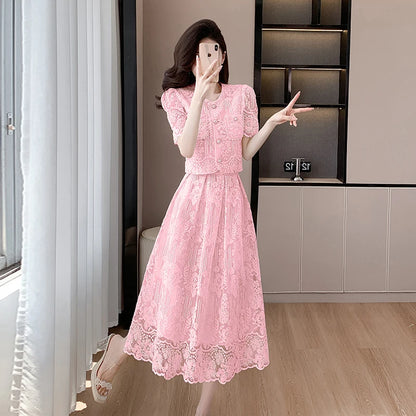 Pearls Embroidery Lace Two Piece Sets