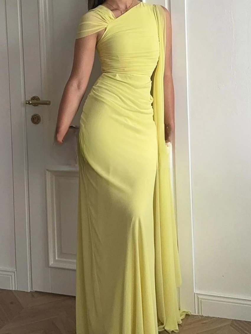 Customizable chiffon evening gown
