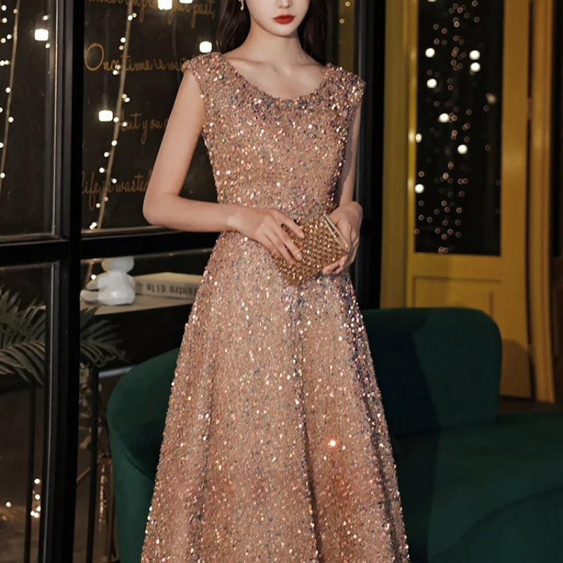 Shimmering sequin evening dress for special events
